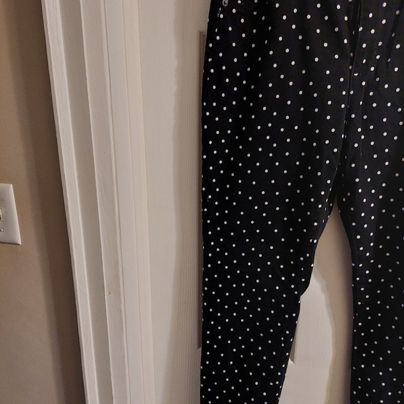 Black with White PolkaDot Ankle Pants - Picture 6 of 7